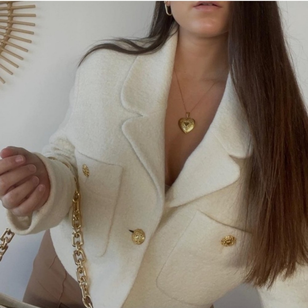 Zara * Cropped Textured Blazer Coat - Picture 6 of 16